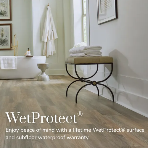 WetProtect lifetime surface and subfloor waterproof warranty