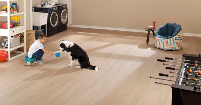 Laundry room with pet friendly SolidTech R flooring