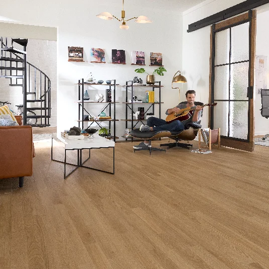 Pergo Extreme flooring in a rec room with Comfort Core technology