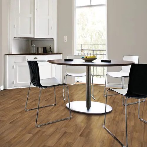 Kitchen with water resistant flooring
