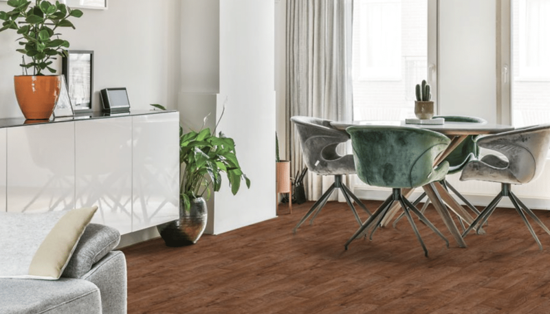 Modern Dining Room with LVT floors