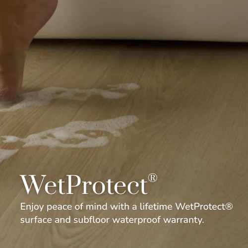 Get a lifetime Wetprotect surface and subfloor waterproof warranty